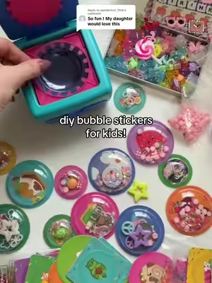 Replying to @wanderlust_1106 the cutest kids craft idea! Make your own bubble trinket stickers 🤍 #stickers #junkjournal #trinkets #kidscrafts #kidstoys 