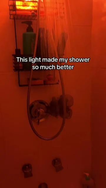 I think I need these lights on for every shower now #showerlight #relaxing #sunset #lights 