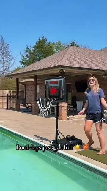 Swimming pool basketball goal #basketballhoop #basketball @Cofiyard 
