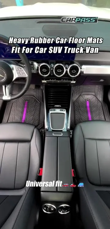 Your car's new best friend.Easy clean. Heavy duty. No drama.	@CARPASS #CarFloorMats #HeavyDutyRubberCarFloorMats #UniversalCarFloorMats #CarFloorMatsAlleather #TikTok Shop Spring Glow Up