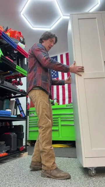 Do yourself a favor and grab the metal storage cabinet while it’s still on sale! #garage #shop #storage #cabinet #tools