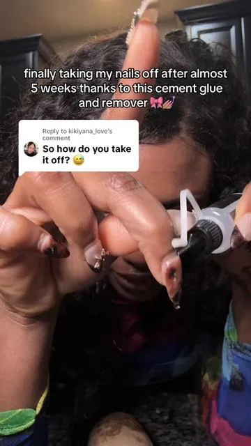 Replying to @kikiyana_love  Finally took my 5week nails off. This cement glue bu @Curvlife is the goat. And it comes with a remover that makes the take down process so much easier.  #longlastingnails #pressonnails #nailglue #nailremover  More nail videos 👇🏽👇🏽👇🏽 30+ days presson nails wear test👇🏽 @Mary 🫧 | TTS Affiliate | UGC  My nail prep@Routine for long lasting nails 👇🏽 @Mary 🫧 | TTS Affiliate | UGC  @Mary 🫧 | TTS Affiliate | UGC 