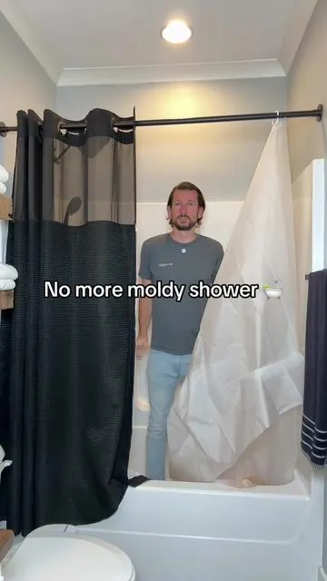 You notice an immediate difference as soon as you make the switch #showercurtain #showercurtains #hooklessshowercurtain #showertok #tiktokshopcreatorpicks 