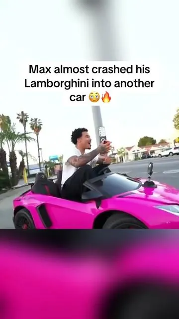Max almost crashed his Lamborghini into another car 😳🔥#plaqueboymaxclips 