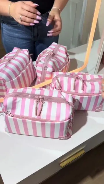 Organize your essentials with the Beauty By Iris Cosmetic Bag Set, featuring two versatile bags designed for maximum convenience. Each bag includes multiple pockets and compartments to keep makeup, skincare, and accessories neatly separated and easy to locate. The nylon water-resistant material protects your items from spills and moisture, while the wipeable surface makes cleanup effortless. Perfect for travel, daily use, or gifting, this practical set keeps your routine streamlined wherever you go Three spacious zipper compartments for optimal organization  Two internal mesh pockets Durable, high-quality construction This bag is water repellent Plastic zipper providing a lighter and more flexible feel that is less prone to rust  #irisandrainbow #fypシ #weeklydeals #springbreak 
