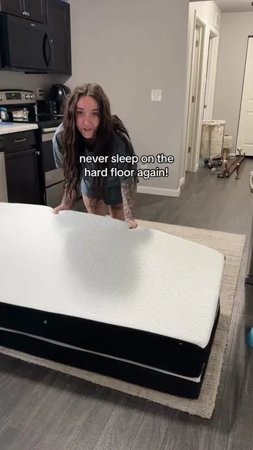 for hosting guests or camping this portable Tri-fold memory foam mattress is perfect!! #mattress #camping #hosting #bedding #beds 