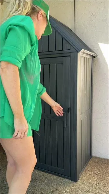 POV: you finally have a place to stash all the pool chaos and it still looks cute 🤍 This outdoor storage shed is rainproof, waterproof, and keeps everything from beach towels to pool floats nice and dry. I love it poolside, but it would be just as perfect for garden tools and backyard essentials. No more clutter, just clean, organized vibes 🙌 #OutdoorStorage #BackyardOrganization #Tiktokshopspringglowup #tiktokshopcreatorpicks #pool 