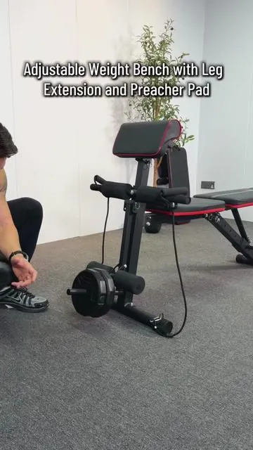 Adjustable Weight Bench with Leg   Extension and Preacher Pad#fitnessjourney #athomeworkout #homegymequipment #legextension #tiktokshopspringglowup 