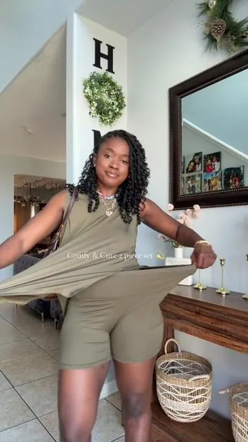 In love with this matching set, so comfy #twopieceset #matchingset #2pieceset #tiktokshopspringglowup #tiktokshopcreatorpicks 