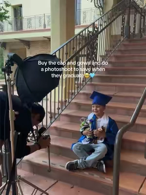 Take all the pictures mamas!! 🥹🩵 preschool cap & gown graduation set from tt shop click the orange cart 🛒✨ #prek #prekgraduation #capandgown #graduationpictures #fyp 