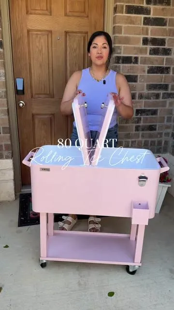 This rolling ice chest is going to be a back saver when grabbing an ice cold drink 🧊 #icechest #rollingicechest #icecooler #cooler #bbq  