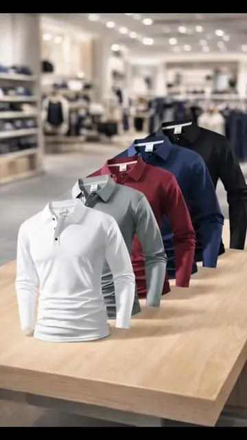 Confeccionados con tejido de poliéster transpirable para una comodidad durante todo el día, estos polos clásicos con botones delanteros ofrecen un estilo atemporal con un toque moderno. #5piece #Set #Men #Long #Sleeve 