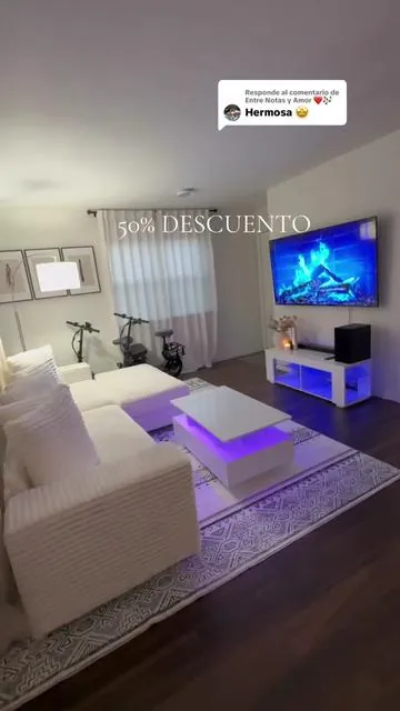 Respuesta a @Entre Notas y Amor ❤️🎶 Mesa de centro LED Yitahome con almacenamiento, mesa de centro LED de alto brillo para sala de estar, mesa central pequeña con estante de exhibición abierto y cajones deslizantes. @Yitahomefurniture #yitahome #decorhome #coffeetable #fypシ 