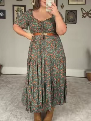 One of my all time fav dresses 💕 #plussizefashion #summerdress #curvyfashion #tiktokshopspringglowup #greenish 