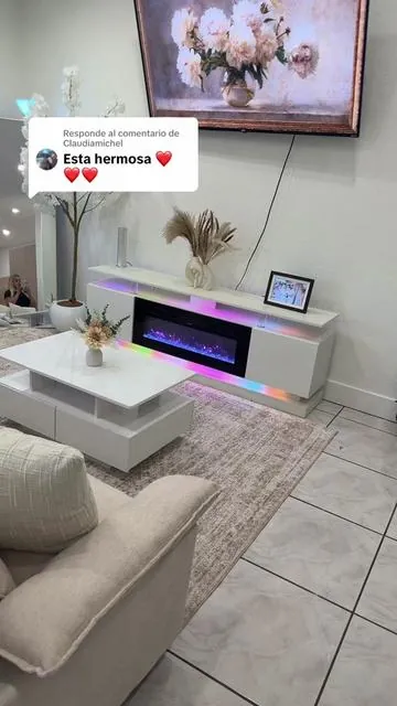 Respuesta a @Claudiamichel Mueble de TV moderno con chimenea eléctrica de 70” ideal para televisores grandes hasta 80 pulgadas. Este TV stand combina almacenamiento, luces LED y efecto de chimenea realista para darle a tu sala un estilo elegante y moderno. Perfecto para sala, cuarto o apartamento, con espacio para consolas, bocinas y decoración. Fácil de montar y llega en 2 paquetes. Si quieres que tu sala se vea moderna y acogedora, este mueble es una excelente opción. #TVStand #ElectricFireplace #LivingRoomDecor #tiktokshopspringglowp #tiktokshopcreatorpicks 