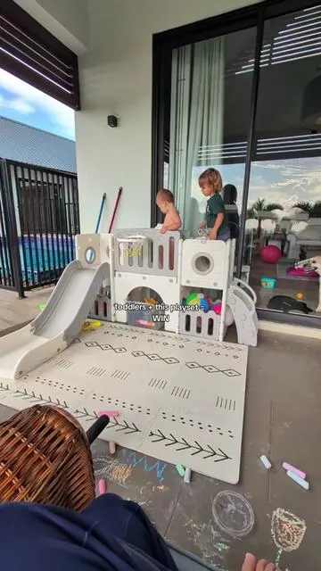 Literally so glad I bought this for them  #tiktokshopfinds #toddlermusthaves #momhacks2026 #toddlerplayset #indoorplayground 