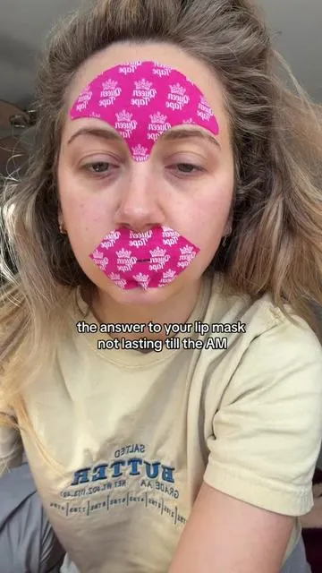 My friends: The GOAT of sleeping mouth tape is by far queen royal. Plumping AND hydrating 🫦 #queentape #mouthtape #mouthtapebenefits #mouthtapesleeping #lipmask 