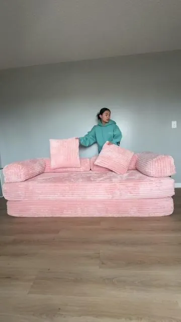 Sofa turn into a bed #smallapartment #sofabed 