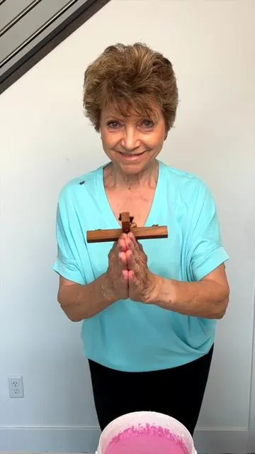 Grandma made a Prayer Sculpture with her Hands 🙏 Mike and Getti help Grandma make a hand casting of her beloved Crucifix. She calls it a symbol of Love, Peace, and Faith. This hand casting gypsum art means a lot to Grandma. It was an easy craft project and forever keepsake to make using a molding kit while holding a cross. #Easter2026  #eastercraft #cross #handcasting #lunabean @lunabeancasting