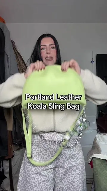Got Large in the color Shadow Lime and I love it 😍💚 @Portland Leather #portlandleather #slingbag #leatherbag #wimb #ootdinspo 