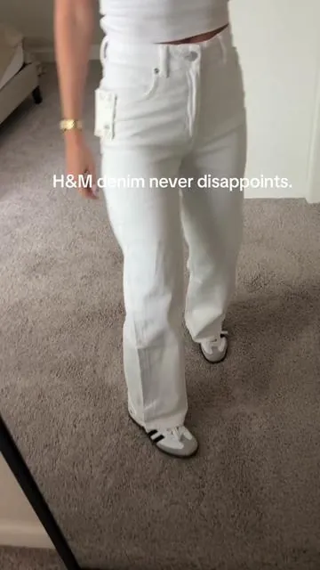I'm 5'5, 121 and wearing a 4 H&M is now on #ttshop #hm #favoritejeans #affordablefashion #widelegjeans
