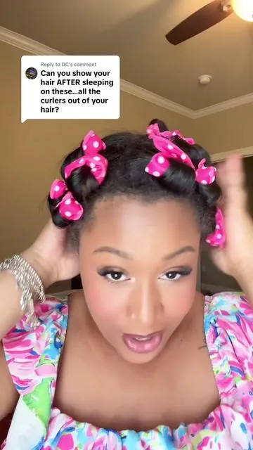 Replying to @DC These pillow soft heatless curl rods are what my hair looks like after sleeping in them all night. This is why I like these for overnight heatless curls, silk press preservation, and no heat curls for straight hair because they stay comfortable enough to sleep in and still give defined curls in the morning. If you’re looking for heatless curls for beginners, sleeping curlers that are actually comfortable, or ways to curl your hair without heat damage, these are one of the easiest methods I’ve tried. #overnightcurlstutorial #overnightcurls #heatlesshair #heatlessrollers #naturalhair 