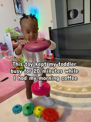 This is one of the few toys that keeps my toddler entertained for more than 10 minutes. It’s a Win-win because she is learning and improving brain development while having play time. And even better because I get to have a few minutes to reset. #toddlertoys #momhack #learningthroughplay  #educationaltoys #screenfreeplay  