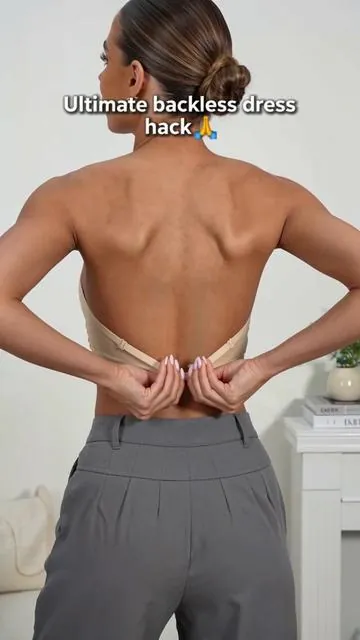 Women's Seamless Backless Bra, Elegant Multi-Strap Convertible Strap, Wireless Push-Up Bra, Perfect for Wedding Dresses & Party Gowns 