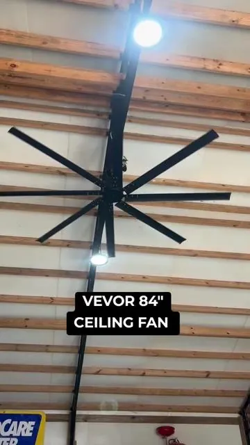 VEVOR 84" CEILING FAN WITHOUT LIGHT, 6 SPEED REMOTE CONTROL, 8 ALUMINUM BLADES, REVERSIBLE, MODERN LOW PROFILE FLUSH MOUNT OR EXTENSION ROD. #ceilingfan #shopfan #vevor  #tiktokshopcreatorpicks #tiktokshopspringglowup 