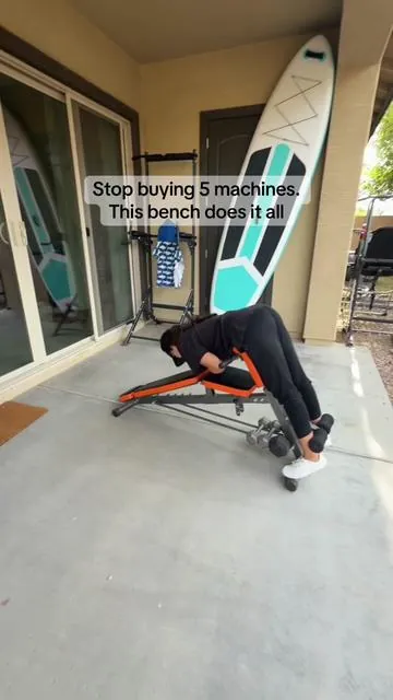 Replying to @Next Level Tek  I didn’t want a bunch of equipment taking over my space, so this bench has been perfect. It adjusts to flat, incline, and decline, so I can switch up my workouts easily, and it also comes with a Roman chair for back extensions, an ab sit-up setup, and a preacher curl pad for arm work. I’m able to train chest, arms, core, and back all on one bench without needing anything extra. It feels really sturdy and supports up to 1,000 lbs, so it stays stable no matter what I’m doing. The padding is comfortable, the adjustments are simple, and it saves a lot of space compared to having multiple machines. It just makes working out at home feel a lot more convenient and doable. @Bearbro Fitness Studio  #homegym #weightbench #homeworkout #fitnessequipment #gymathome 