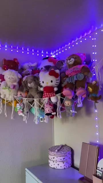 So obsessed with this 😍💖#plushiesoftiktok #toystorage #hammock #plushies #roomdecor 