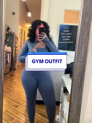 Gym OOTD #midsizestyle #womensgymclothes #workoutsetsforwomen #curvyconfidence 