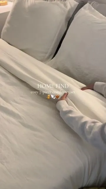 so luxurious, soft & cozy! 🧸☁️ 🤎Color: White | Size: Queen #comfortersets #comforter #bedding #bedroomfinds #homefinds @Melex Home 