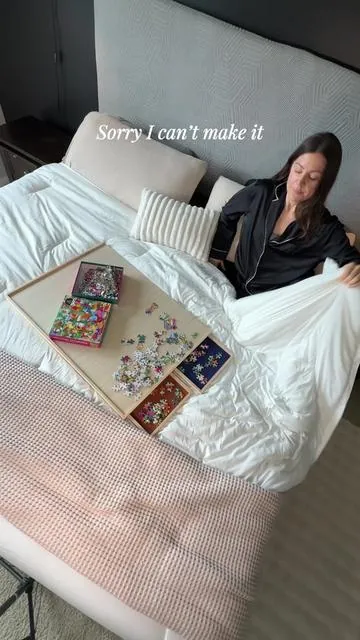 I’d rather relax home with a good puzzle.  #puzzles #selfcarenight #homebodylife #cozyathome #inbed 