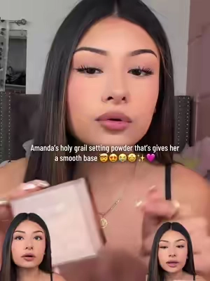 Amanda’s holy grail setting powder that’s gives her a smooth base 🤯😍😭🤩✨🩷 #amanda #amandasolis #grwm #fypシ゚viral #makeup 