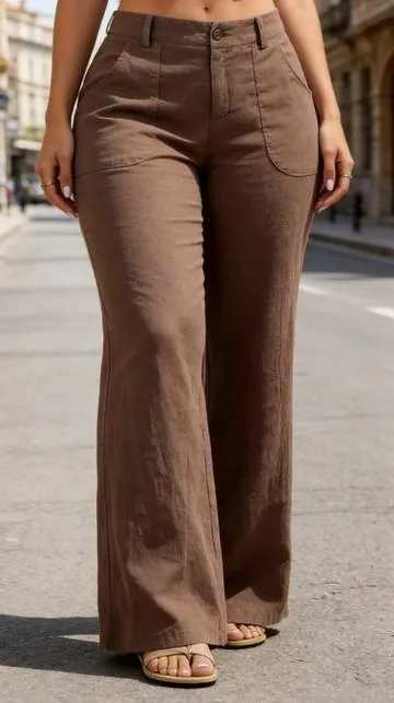 Women's Classical Linen Palazzo Pants#palazzopants #pants #tiktokshop #spotlightfinds #OOTD 