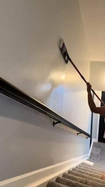 You don’t realize how bad it was until it’s clean again \ud83d\ude2d\ud83d\udda4 . . For everyone asking, here's EXACTLY what I did: 1. Mopped the walls with my @O-Cedar flat mop + @Pine-Sol (pineapple scent) 2. Dusted baseboards with my @Swiffer duster 3. Removed embedded dog hair with a carpet rake from Amazon (linked in my bio) - pet owners... you NEED this! 4. Swept everything up with my @Da Vinci Brooms 5. Removed wall scuffs with a @Mr. Clean Magic Eraser 6. "Seasoned" the carpet with deodorizer for 1 hour with Maison Black Essence Fresh Santal carpet deodorizer from @HomeGoods 7. Vacuumed with my @BISSELL Clean pet vacuum 8. Deep cleaned baseboards with an electric scrubber + microfiber towel 9. Disinfected handrail with Lysol antibacterial solution (lemon scent) 10. Added carpet lines with my @Scrub Daddy damp duster 11. Cleaned the stairs with @Zep USA Oxy Carpet & upholstery cleaning spray + microfiber towel (wrapped around a pot lid) 12. Stared at my work from the bottom floor because I was NOT about to walk on it!!  Everything I used is linked in my bio, in my Amazon storefron under "Shop MY Stairway Reset" #MYCleaningChronicles #CleanTok #OddlySatisfying #CleaningMotivation #HomeReset