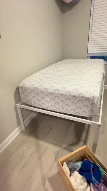 Metal bed frame 12 or 18in height. Twin/Full/Queen/King. No box spring required. Free Shipping currently! 