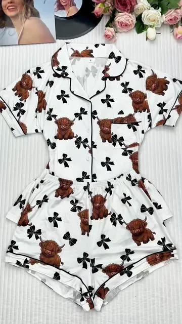 Didn’t expect to love this as much as I do.🐮🎀the cow print is perfect!! #cowgirlfashion #pajamas  #Tiktokshopmothersday  #spotlightfinds #cow 