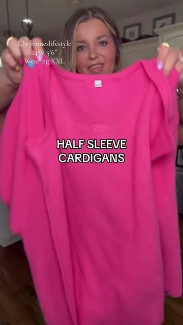 The half sleeve cardigan you need if you feel insecure about your arms!! #tiktokshopcreatorpicks #springfashion 