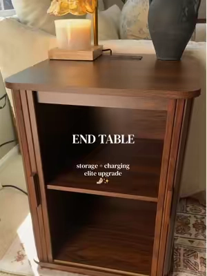The end table that literally has everything 🙌🏼  #endtablewithstorage #endtableideas 