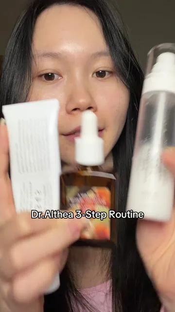 These are what I’ve been using and they help a lot with my acne & acne scars  #dralthea #dralthea345cream #draltheavitamincserum #acneproneskin #acnescars @Dr.Althea US  like any other skincare - results may vary