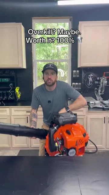 This is the Mack daddy of all blowers! #leafcleanup #springtime #leafblower #leafremoval #blowers 