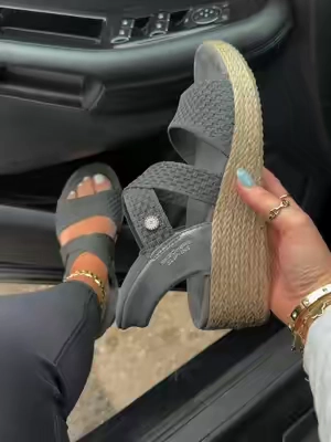 comfortable wedges for the win @QVC, Inc #wedges #sandal #sandals #skechers #QVCLoyaltyProgram 