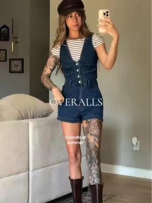 The CUTEST denim romper by @Cider ✨  #boho#cottagecore#jumpsuit#overalls 