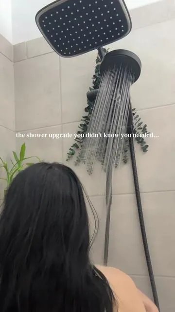 it's giving luxury but on a budget 🚿  renter friendly, high pressure, 6 spray modes, anti-clog design, and installs in seconds...no plumber needed!  #showerhead #dualcomboshowerhead #bathroomupgrade #dealsforyouday #showertok   self care night at home, cozy at home,  ambient upgrade, shower upgrade, Pinterest apartment, home inspo