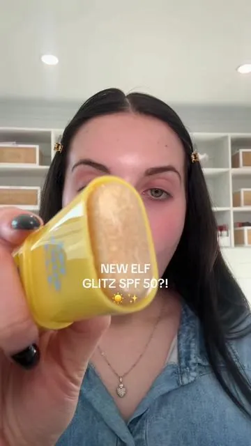 NEW Glitz SPF stick from elf!! A golden glow for summer ✨ not sticky or greasy. It has gorgeous gold shimmer I love under bb cream for a glow. this is gonna go quick so run!  @e.l.f. Cosmetics  #elfcosmetics #eyeslipsface #spf #tiktokshopcreatorpicks #tiktokshopspringglowup 