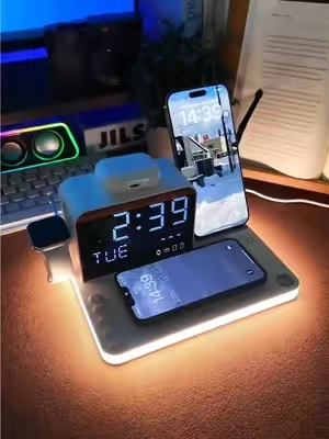 This wireless charging station is perfect for your bedroom !!!#tiktokshopcreatorpicks #chargerstation #wirelesscharger #fastcharger #phonecharger 