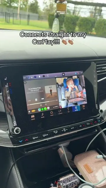 I genuinely did not know that something like this could connect straight to my CarPlay… now I use it every time when we’re in the car!! #carplay #carbabymonitor #babymusthaves #carhack #momhack 