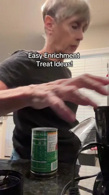 I give Buddy tons of different  enrichment treats! I ran out of yogurt so I just decided to blend up some carrots that we had. Easy and he loved it. I made some frozen carrotsicles for later too! This is an inexpensive, EASY treat you and way easier to clean than a lick mat (IYKYK). #treatpuzzle #dogenrichment #dogtreat #dogsoftiktok #enrichmentfordogs 